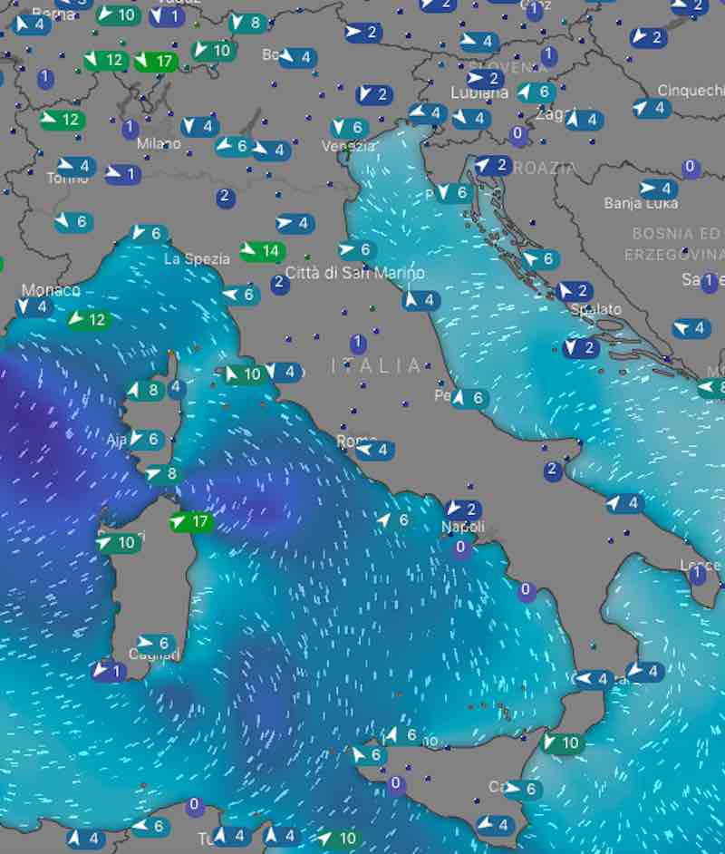 Meteo oggi mari e venti di sabato 13 luglio in Italia - meteoweek.com