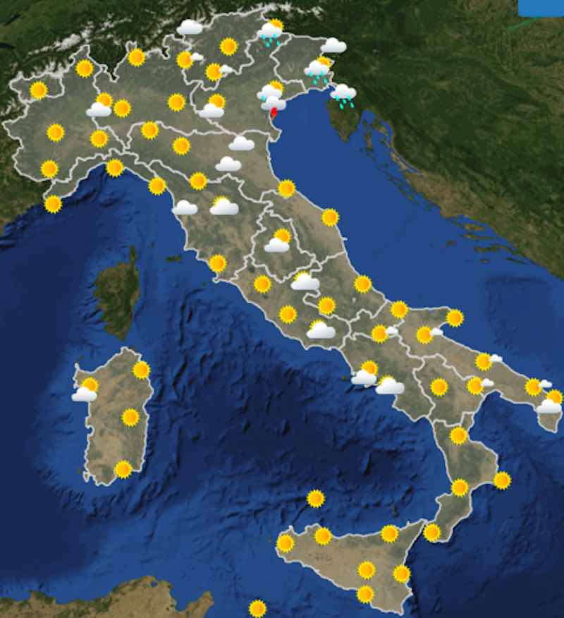 Meteo oggi previsioni del tempo di sabato 13 luglio in Italia ore 6 - meteoweek.com