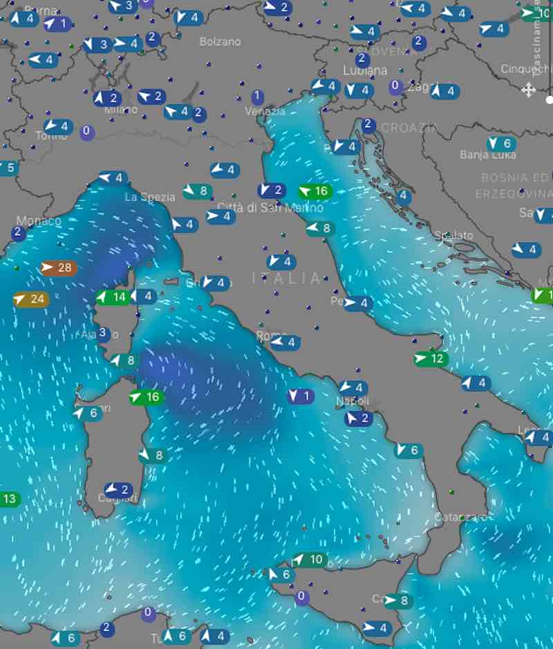 Meteo oggi venti e mari in Italia lunedì 8 luglio 2019 - meteoweek.com