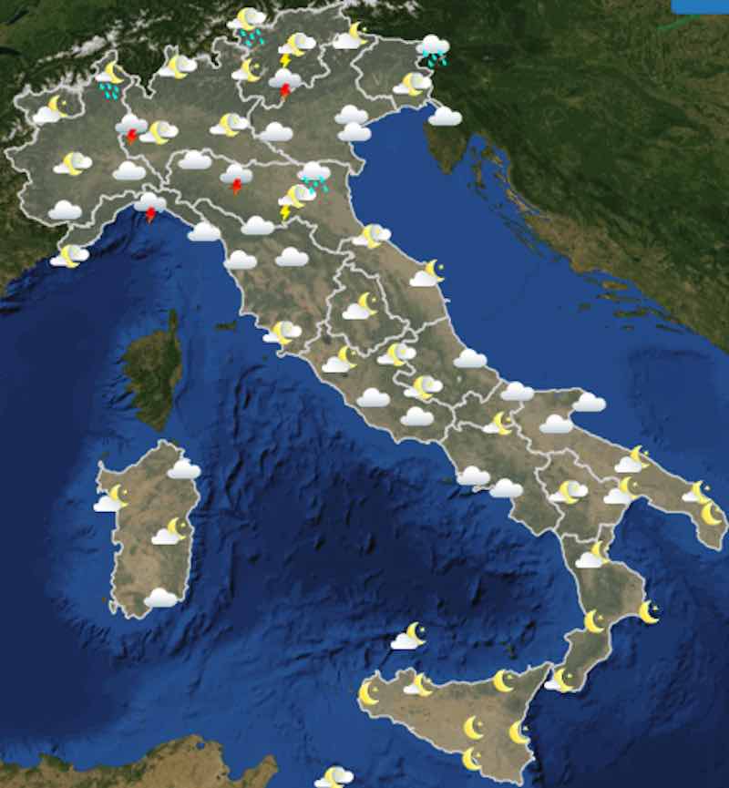 Meteo oggi previsioni del tempo oggi martedì 9 luglio ore 18 - meteoweek.com