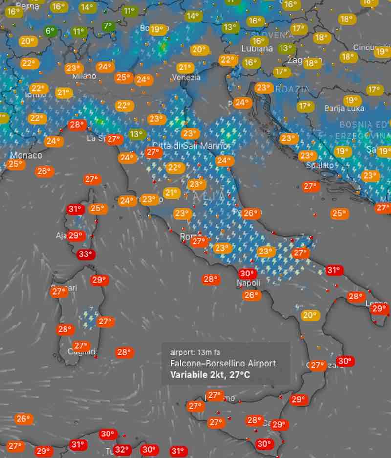 Meteo oggi temperature oggi martedì 9 luglio - meteoweek.com