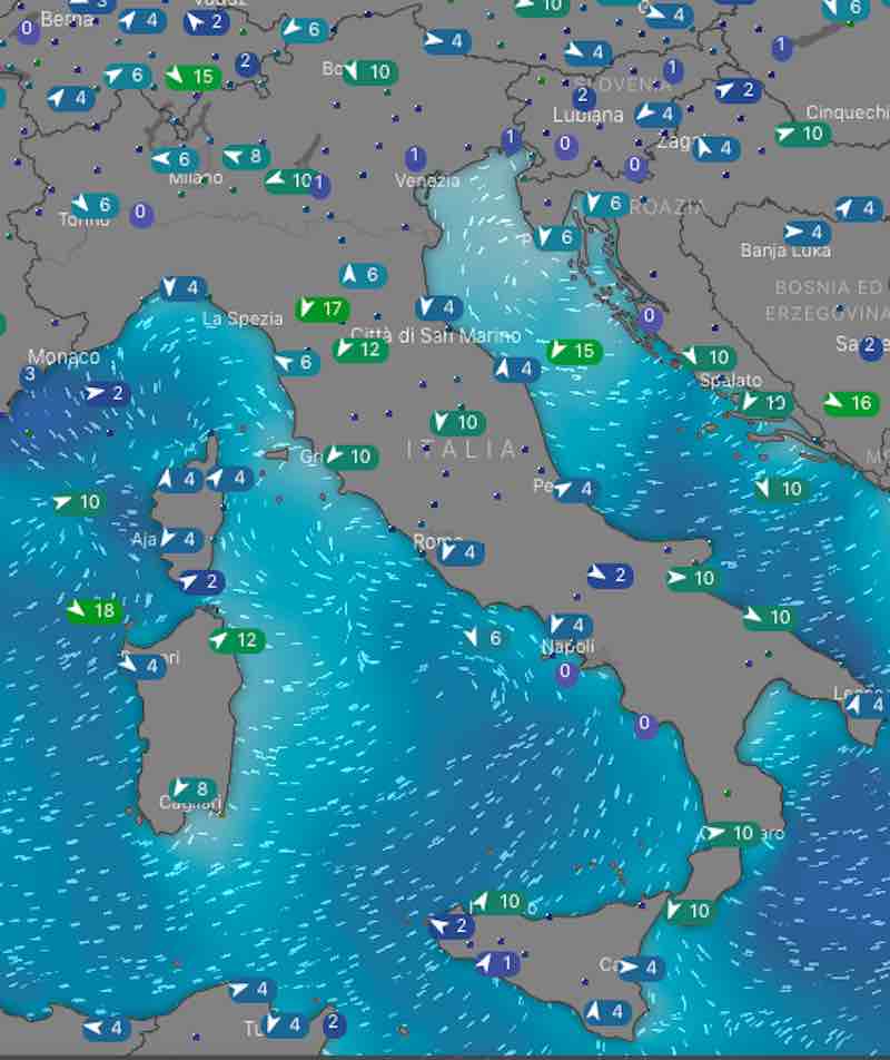 Meteo oggi venti e mari di domenica 14 luglio 2019 ore 12 - meteoweek.com