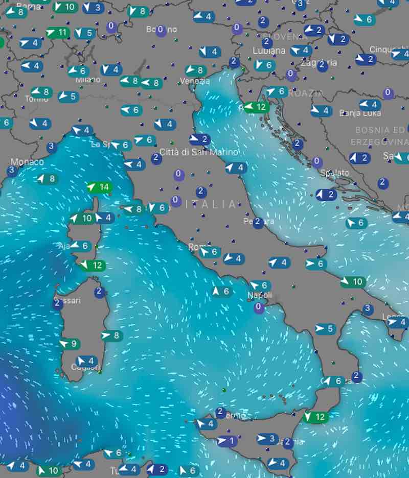 Meteo oggi venti e mari oggi martedì 9 luglio - meteoweek.com