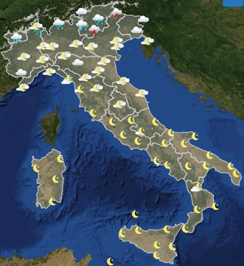 Meteo previsioni del tempo di domani mercoledì 3 luglio 2019 ore 18 - meteoweek.com