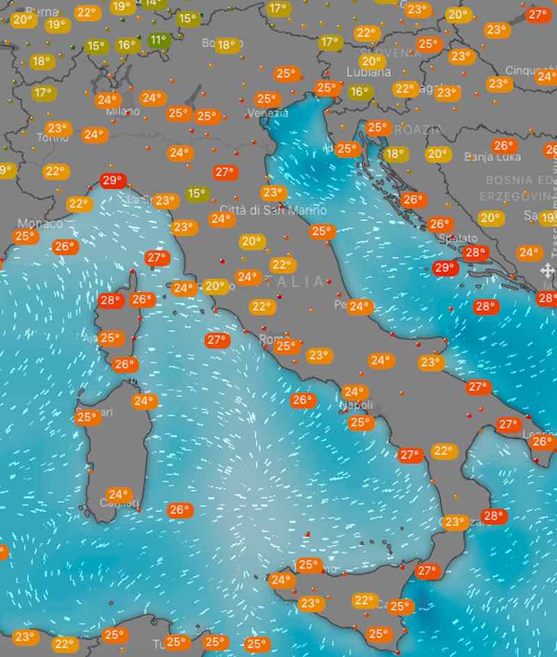 Meteo temperature di domani mercoledì 3 luglio 2019 - meteoweek.com