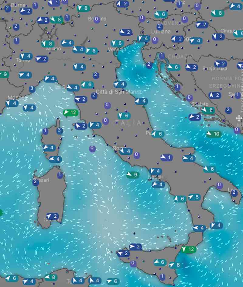 Meteo venti e mari di domani mercoledì 3 luglio 2019 - meteoweek.com