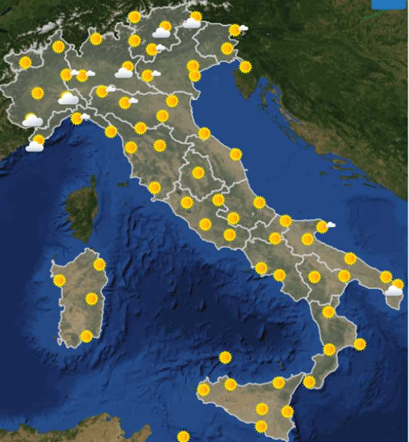 Meteo Italia Previsioni del tempo di domani venerdì 5 luglio 2019 ore 6 - meteoweek.com