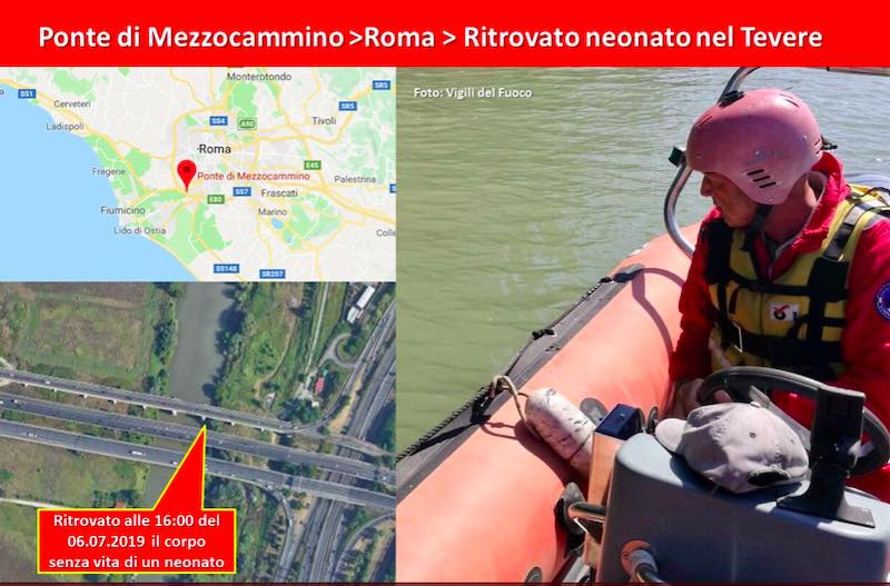 Roma tragico ritrovamento cadavere di un neonato ritrovato le fiume Tevere - meteoweek.com (fonte emergenza 24)