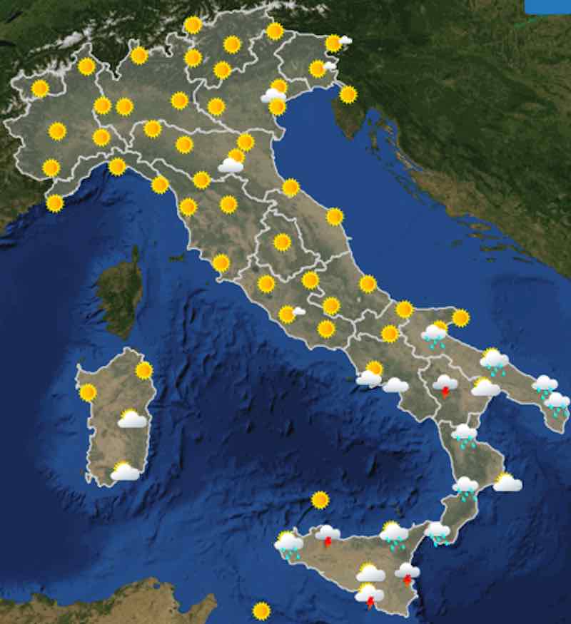 mappa ore 12 - Meteo domani martedì 16 luglio 2019 Italia - meteoweek.com