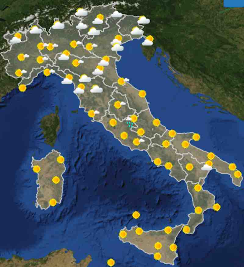 mappa ore 12 - Previsioni meteo dopodomani domenica 21 luglio 2019 in Italia - meteoweek.com - meteoweek.com