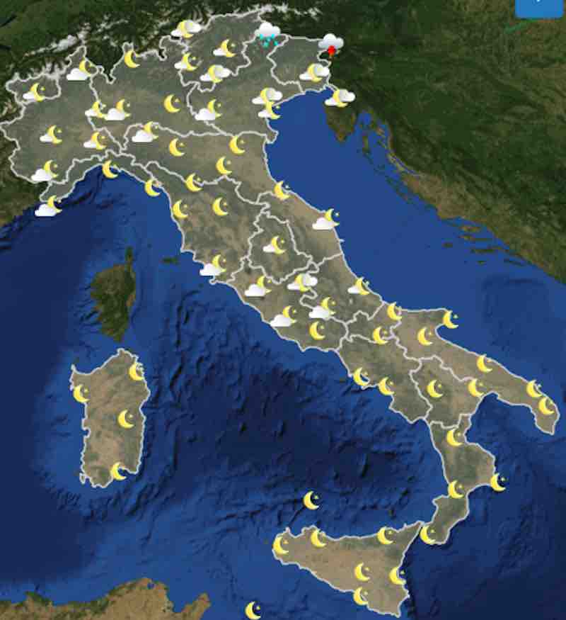 mappa ore 18 - Meteo domani previsioni del tempo di domani domenica 21 luglio in Italia - meteoweek.com