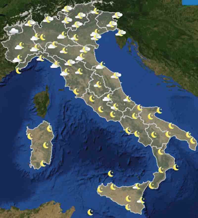 mappa ore 18 - Meteo domani previsioni del tempo di sabato 20 luglio 2019 in Italia - meteoweek.com