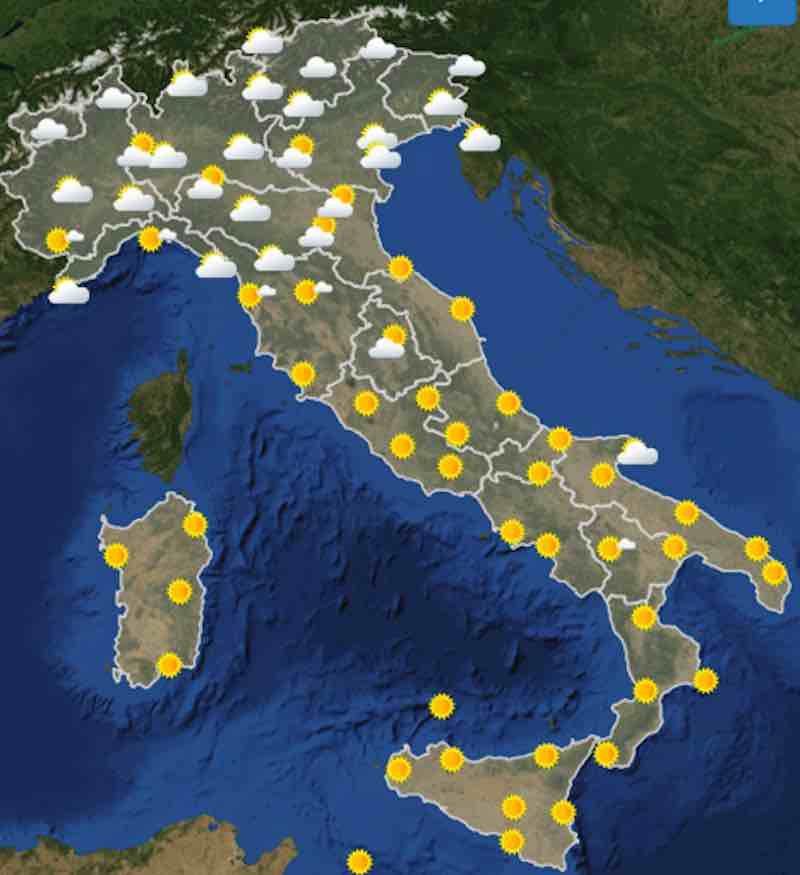 mappa ore 6 - Meteo domani previsioni del tempo di domani domenica 21 luglio in Italia - meteoweek.com