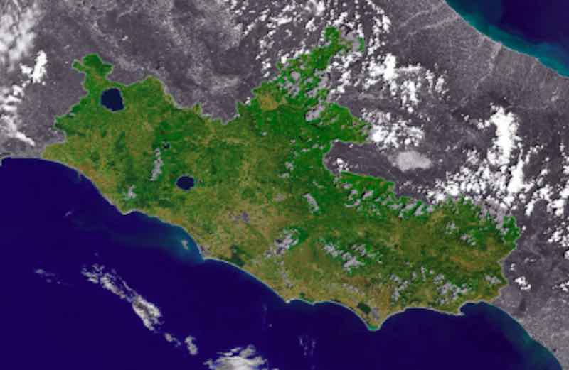 mappa satellitare Lazio - Meteo weekend Roma previsioni del tempo di sabato 20 e domenica 21 luglio - meteoweek.com