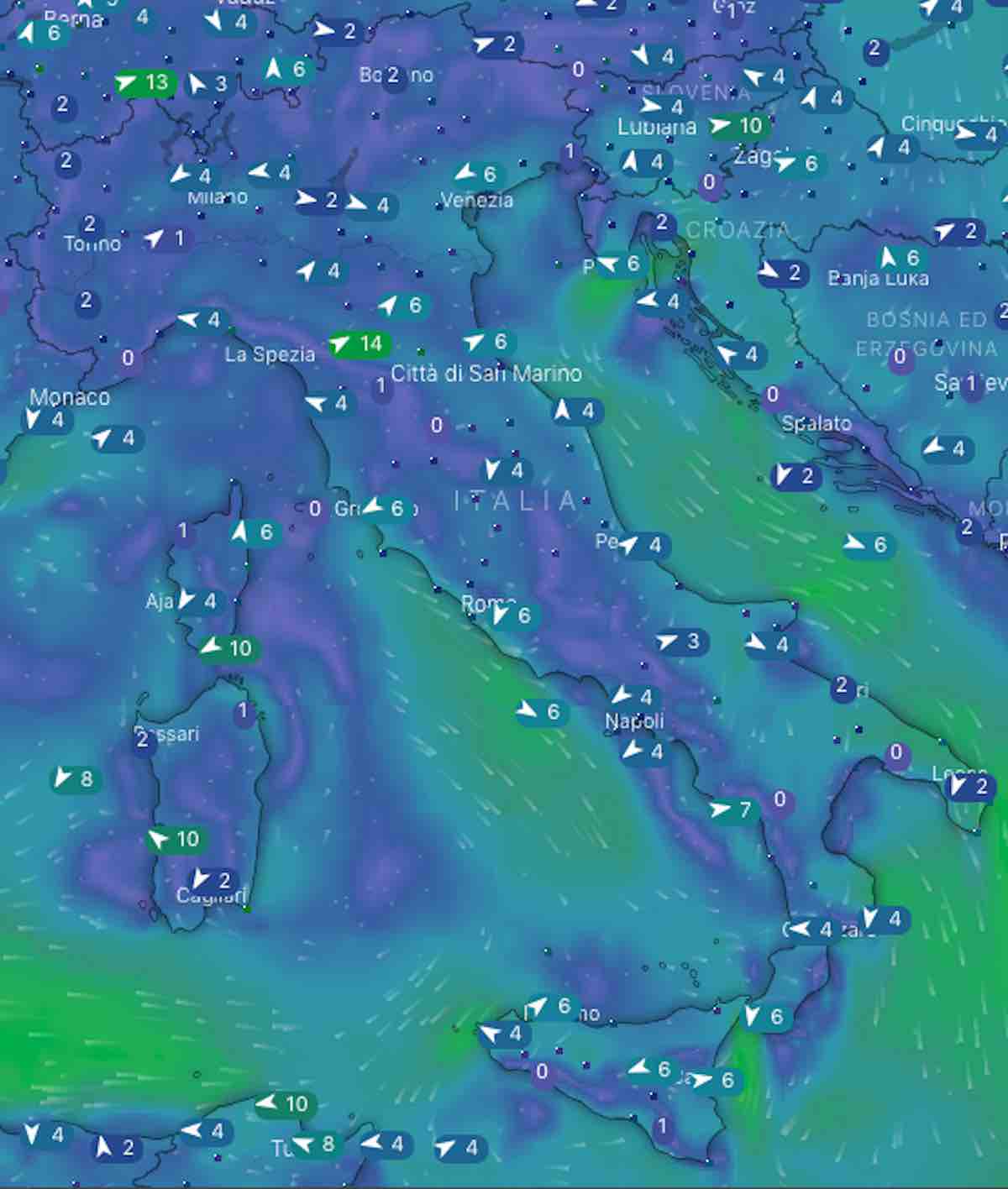 mappe mari e venti - Meteo domani previsioni del tempo lunedì 22 luglio 2019 in Italia - meteoweek.com