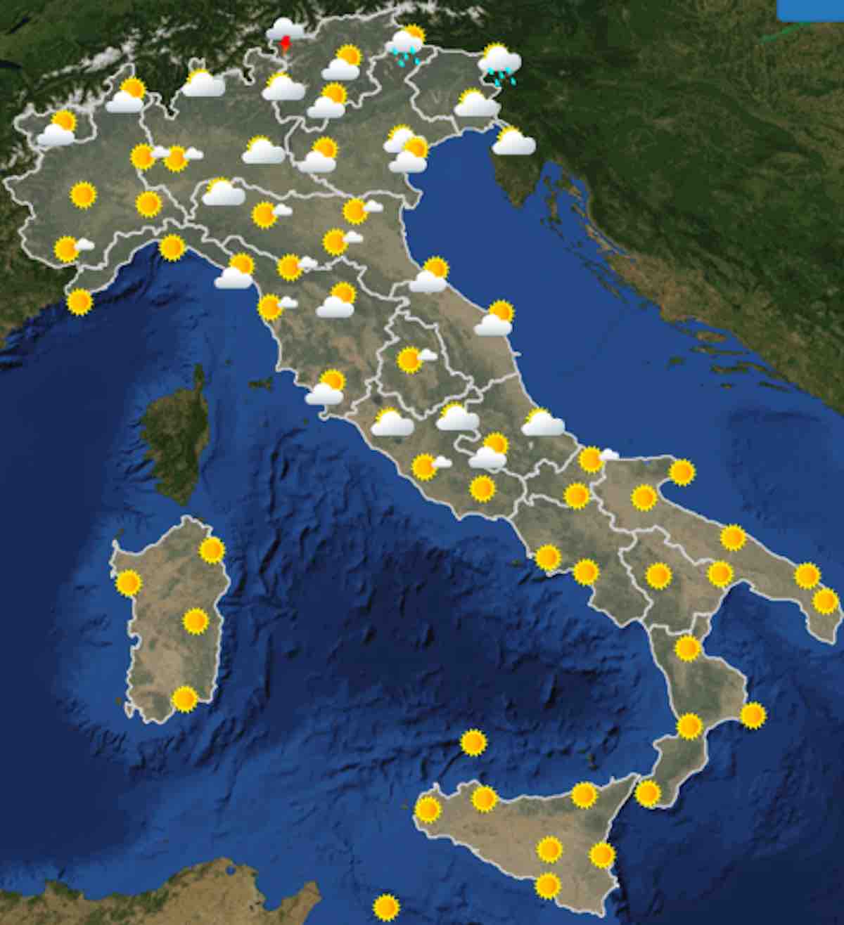 mappe ore 12 - Previsioni Meteo oggi domenica 21 luglio 2019 in Italia, tempo, temperature mari  e venti - meteoweek.com