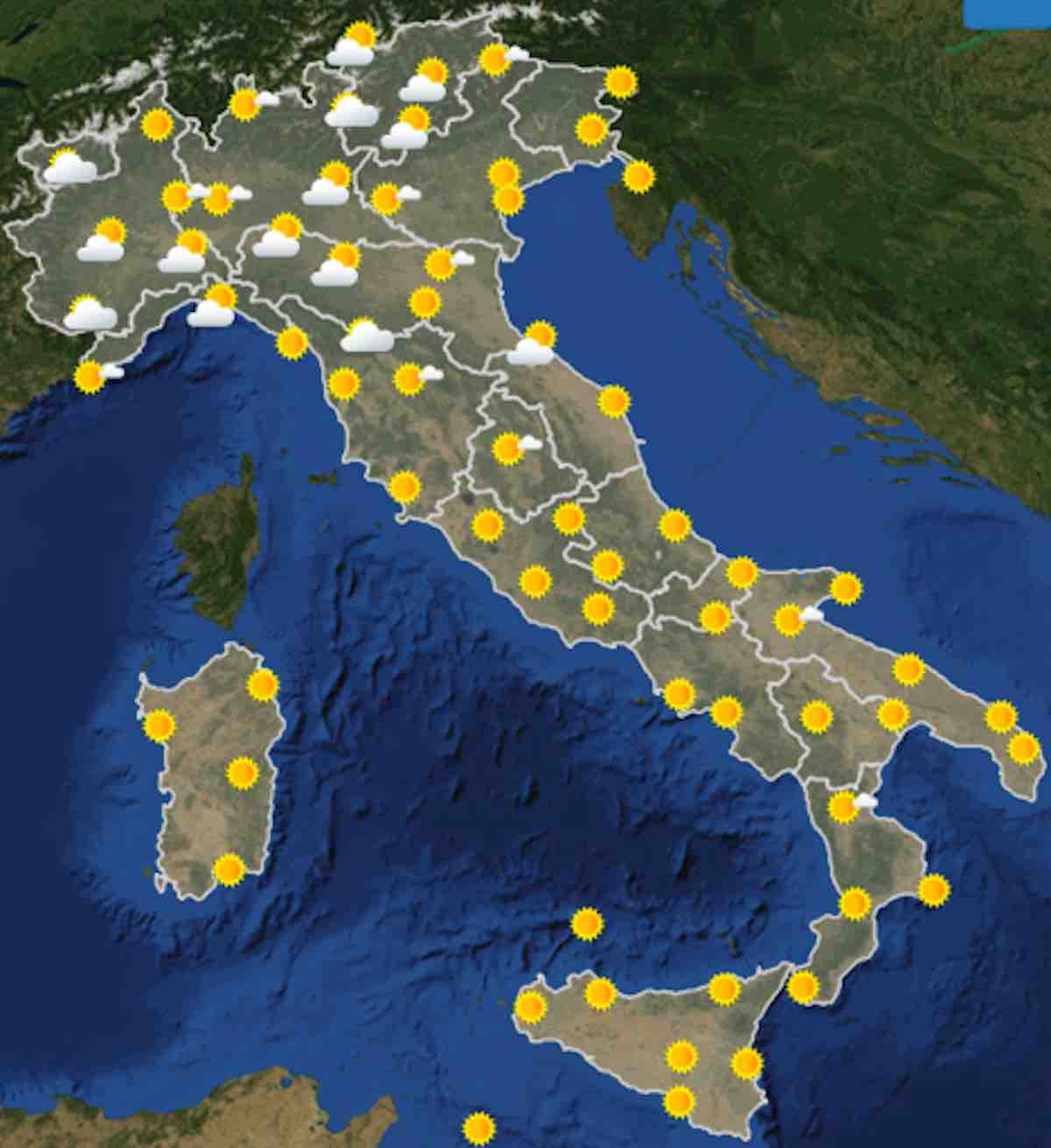 mappe ore 12 - Previsioni Meteo mercoledì 24 luglio- l'ondata di caldo raggiunge il picco - meteoweek.com