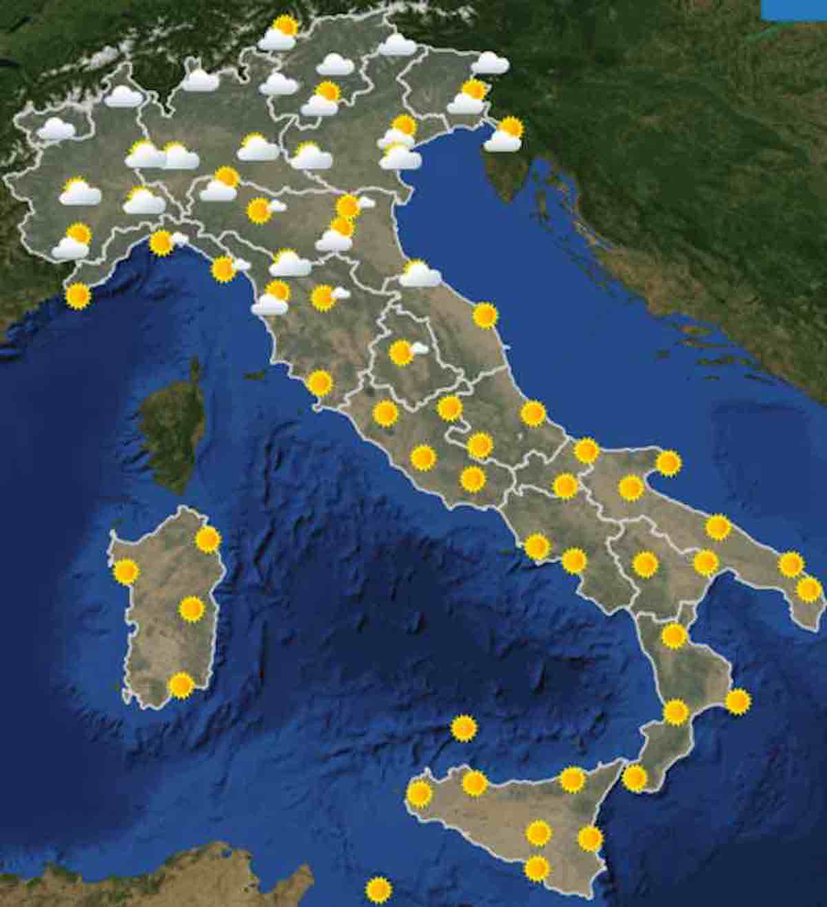 mappe ore 6 - Previsioni Meteo oggi domenica 21 luglio 2019 in Italia, tempo, temperature mari  e venti - meteoweek.com