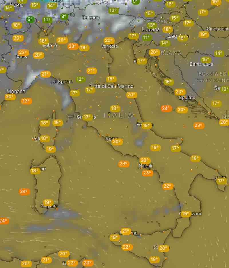 temperature - Meteo domani previsioni del tempo di domani domenica 21 luglio in Italia - meteoweek.com