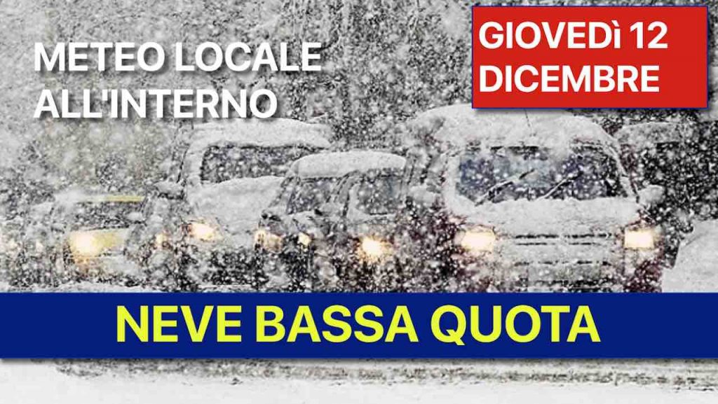 Previsioni Meteo oggi venerdì 13 dicembre ALLERTA ARANCIONE scuole CHIUSE