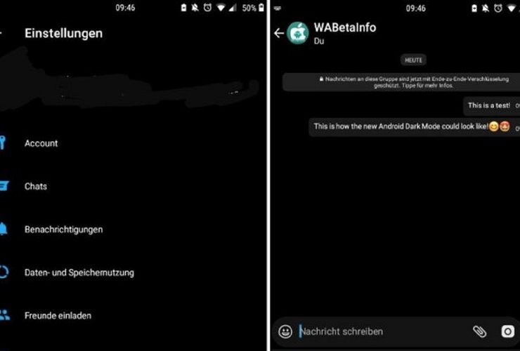 WhatsApp dark mode