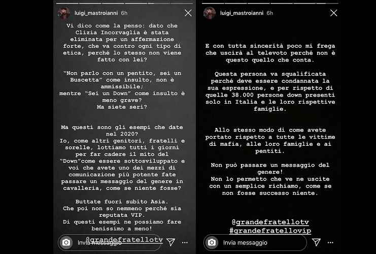 Luigi Mastroianni a ruota su Alfonso Signorini