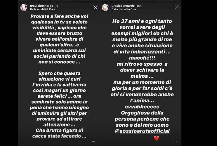 Ursula Bennardo scontro GF Vip