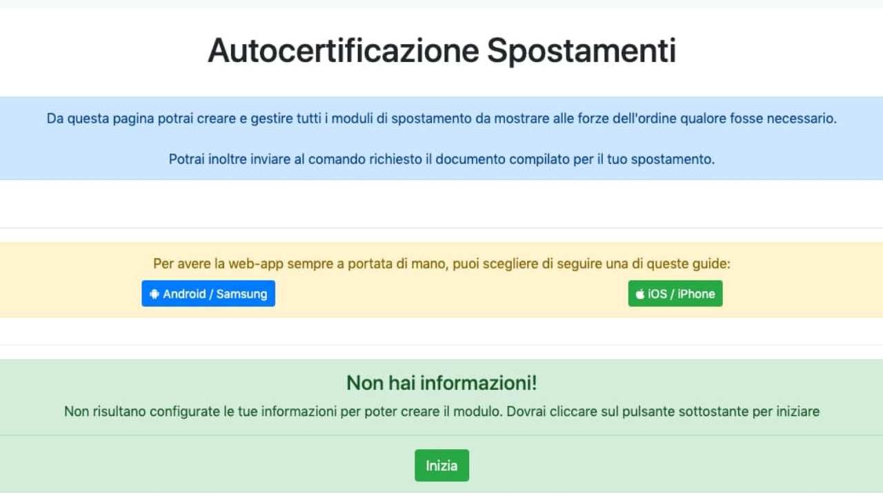 certificazione spostamenti