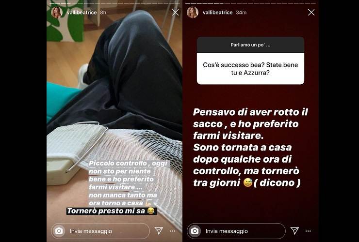 Beatrice Valli corsa in ospedale