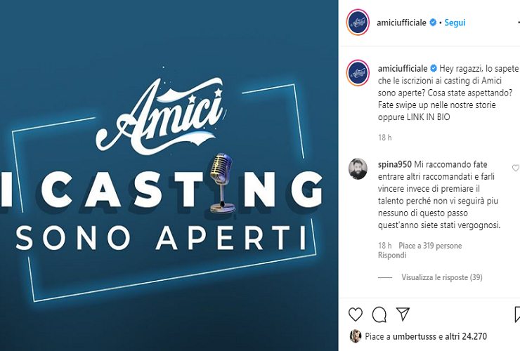 Casting di Amici - meteoweek