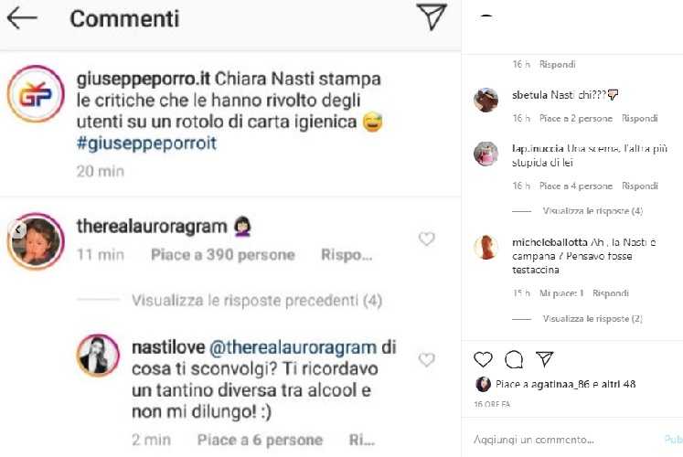 Chiara Nasti reazione a sorpresa