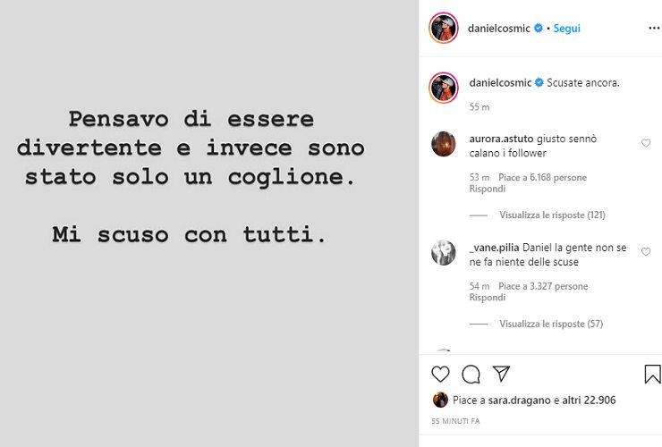 Daniel Cosmic su Instagram - meteoweek