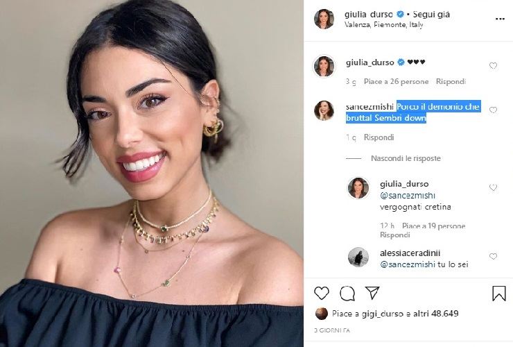 Giulia D'Urso parla dei suoi problemi