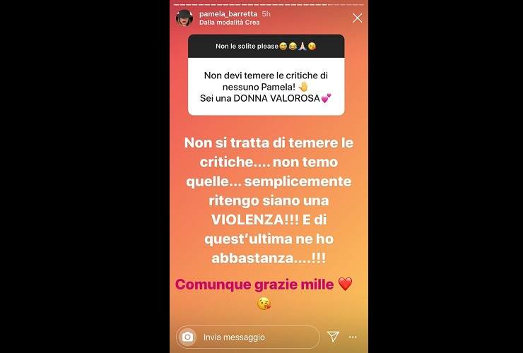 Pamela Barretta attacco ravvicinato