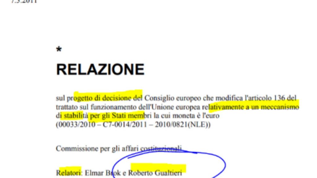 Clamorosa rivelazione: il ministro Gualtieri fu il relatore del progetto Mes