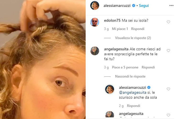 Alessia Marcuzzi e le sopracciglia