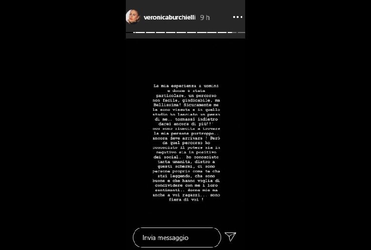 Veronica Burchielli delusa dal suo trono