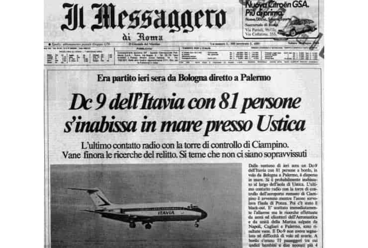 strage di ustica - articolo messaggero