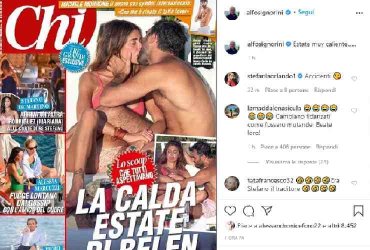 Belen Rodriguez bacia un altro uomo