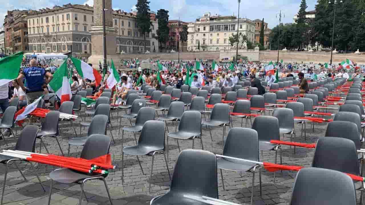 Manifestazione centrodestra - poca partecipazione