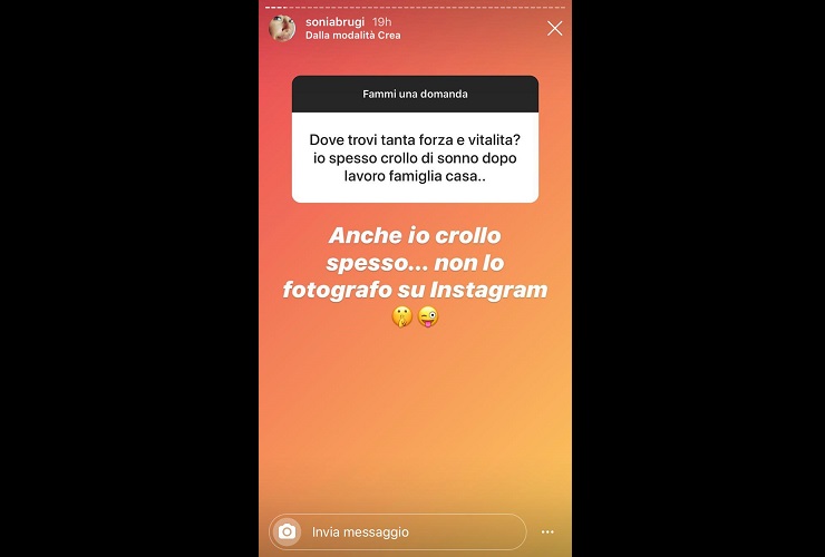 Sonia Bruganelli mostra le sue fragilità