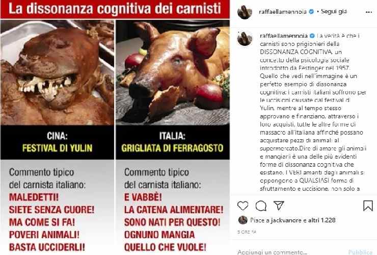 Raffaella Mennoia si mostra indignata