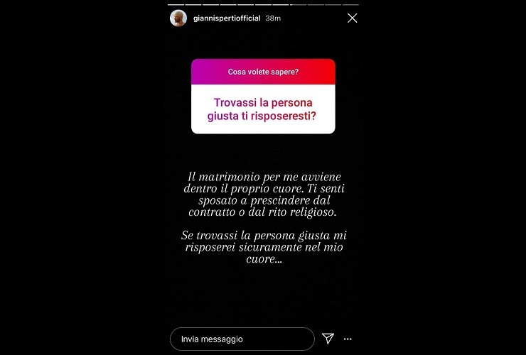 Gianni Sperti chiude con il matrimonio