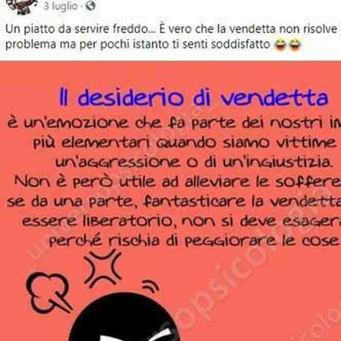 Post di De Marco su Facebook “desiderio di vendetta”