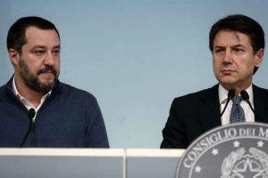 Matteo Salvini e Giuseppe Conte - meteoweek