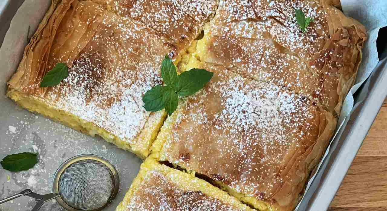 Torta di sfoglia con crema al limone e mascarpone