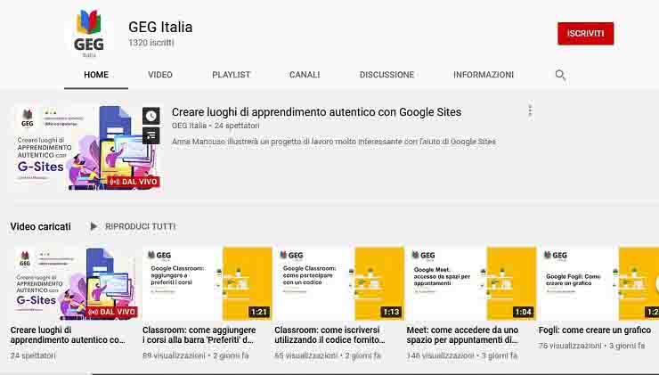 Progetto Google insegnato agli studenti 