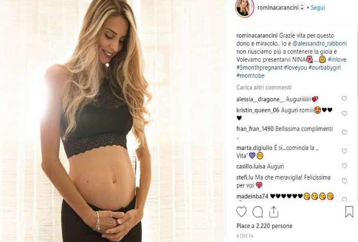 Romina Carancini in dolce attesa - Fonte Instagram