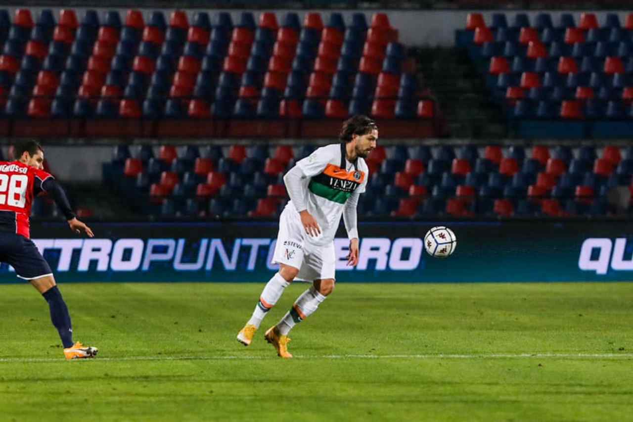 Francesco Forte durante la trasferta di Cosenza