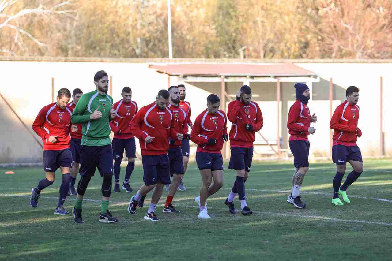 L'allenamento dei rossoblù